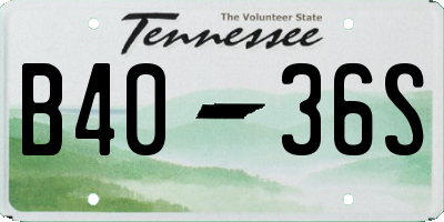 TN license plate B4036S