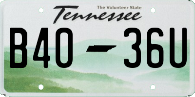 TN license plate B4036U