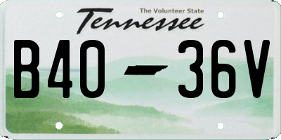 TN license plate B4036V