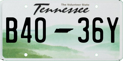 TN license plate B4036Y