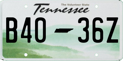 TN license plate B4036Z