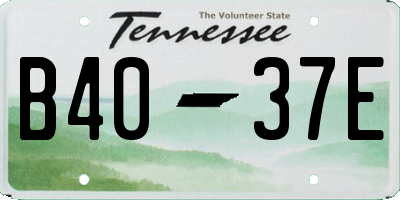 TN license plate B4037E