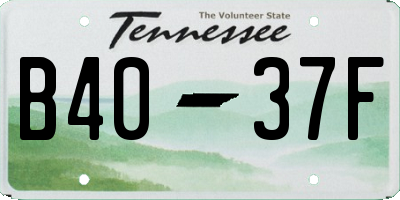 TN license plate B4037F