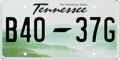 TN license plate B4037G