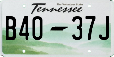 TN license plate B4037J