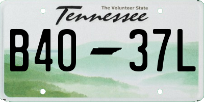 TN license plate B4037L
