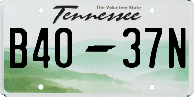 TN license plate B4037N