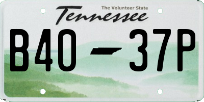 TN license plate B4037P