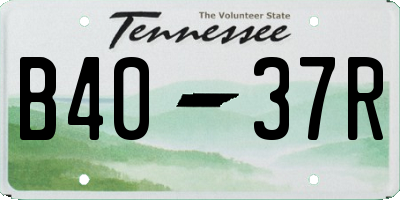 TN license plate B4037R