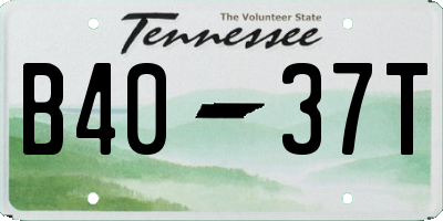 TN license plate B4037T