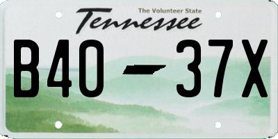 TN license plate B4037X
