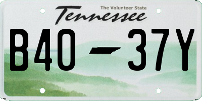TN license plate B4037Y