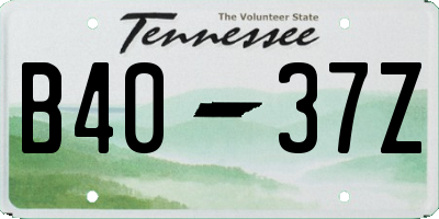 TN license plate B4037Z