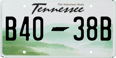 TN license plate B4038B