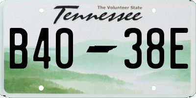 TN license plate B4038E