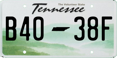 TN license plate B4038F