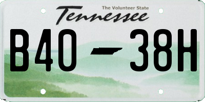TN license plate B4038H