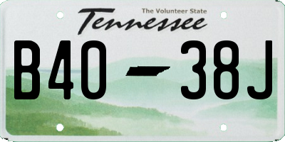 TN license plate B4038J