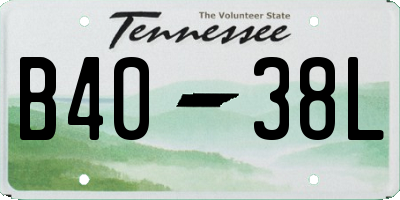 TN license plate B4038L