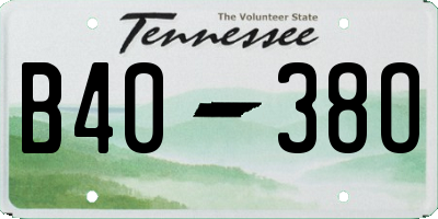 TN license plate B4038O