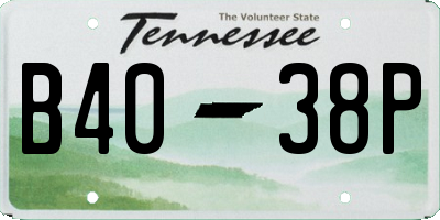 TN license plate B4038P