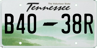 TN license plate B4038R