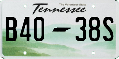 TN license plate B4038S
