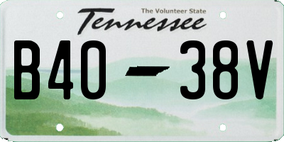 TN license plate B4038V