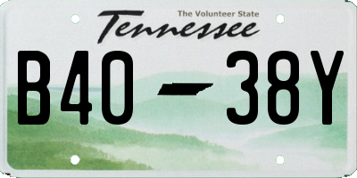 TN license plate B4038Y