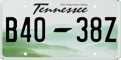 TN license plate B4038Z