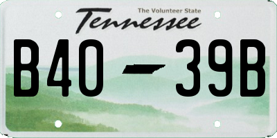 TN license plate B4039B