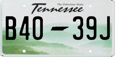 TN license plate B4039J