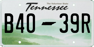 TN license plate B4039R