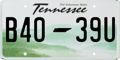 TN license plate B4039U