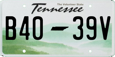 TN license plate B4039V