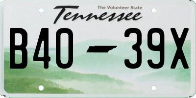 TN license plate B4039X