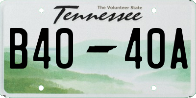 TN license plate B4040A