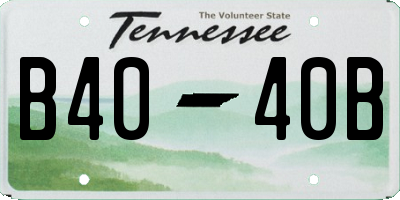 TN license plate B4040B