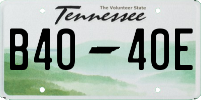 TN license plate B4040E