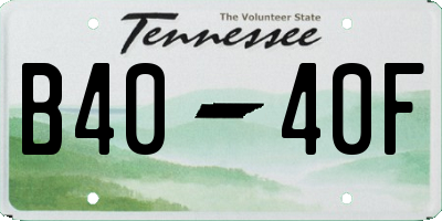 TN license plate B4040F