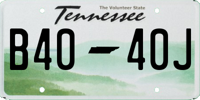 TN license plate B4040J
