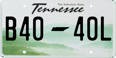 TN license plate B4040L