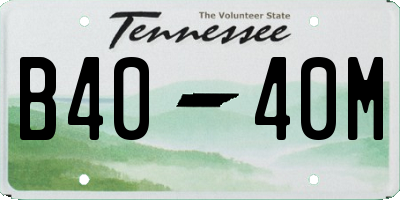 TN license plate B4040M