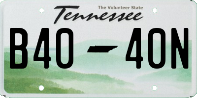 TN license plate B4040N