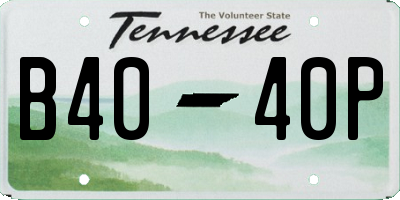 TN license plate B4040P