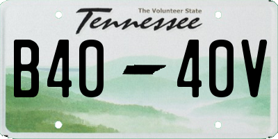 TN license plate B4040V