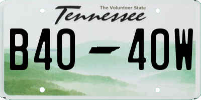 TN license plate B4040W