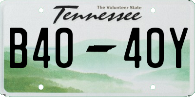 TN license plate B4040Y