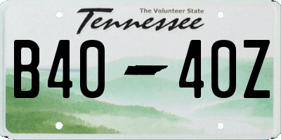 TN license plate B4040Z