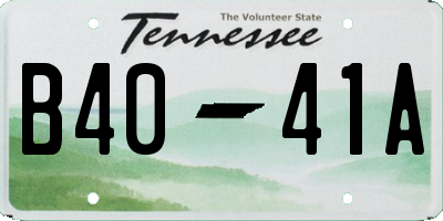 TN license plate B4041A